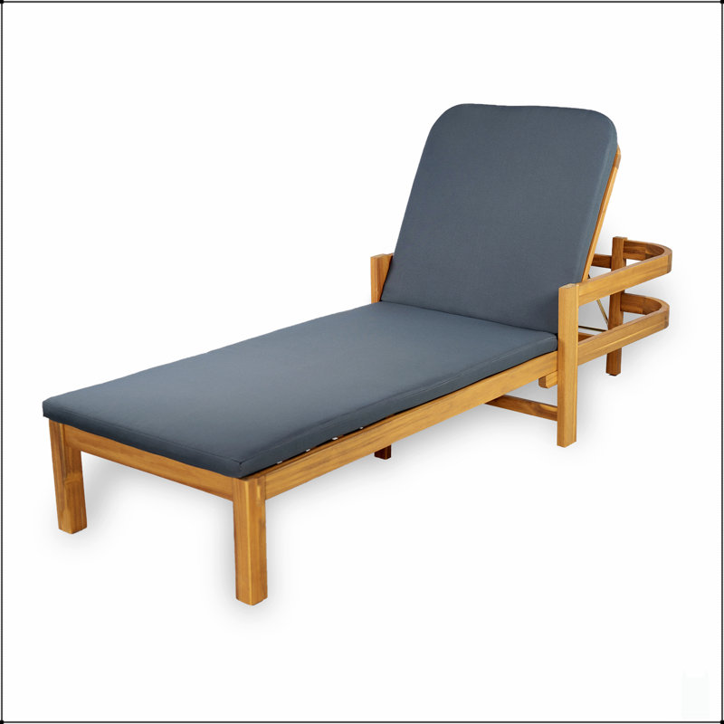 Durable Acacia Wood Outdoor Chaise Lounge With Adjustable Positions And Weather-Resistant Cushions For Ultimate Comfort