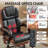 Massage office chair with footrest; leather recliner with vibration and heating functions; executive computer chair for larger individuals; height-adjustable ergonomic chair