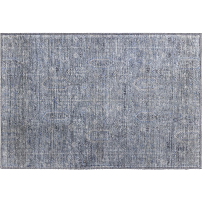 Tapis bleu Prisco lavable à la machine de qualité supérieure