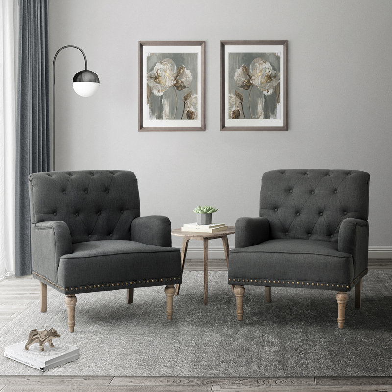 Fauteuil Wilkey, Polyester gris anthracite