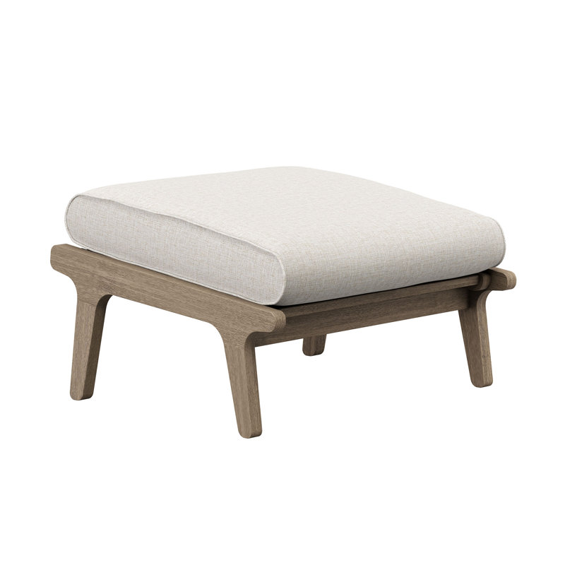 Repose-pieds d'extérieur en teck Saratoga, Beige