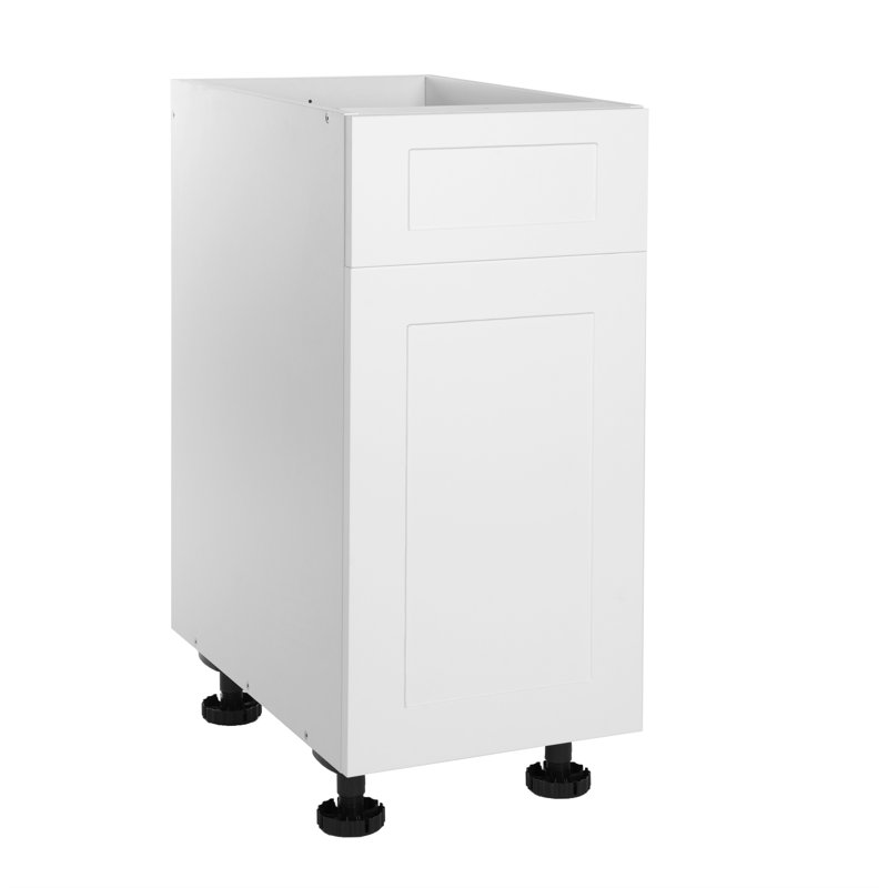 Threespine Ready to Assemble Standard 18 x 34-1/2 in. x 24 in. Stock 1 Drawer Base Kitchen Cabinet in Shaker White Wood Threespine Ready to Assemble Standard 18 x 34-1/2 in. x 24 in. Stock 1 Drawer Base Kitchen Cabinet in Shaker White Wood