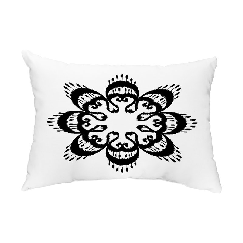 Geometric Outdoor Reversible Throw Pillow, Black