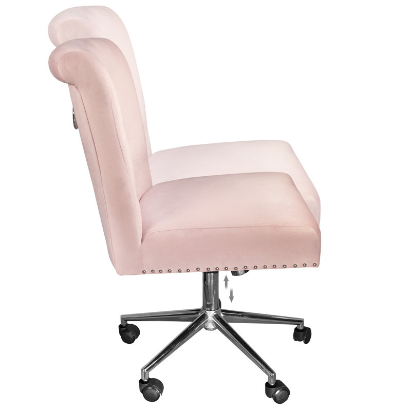 Velvet Task Chair, Pink