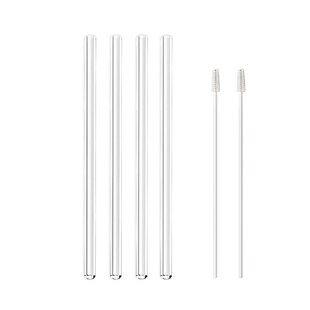 Reusable High Borosilicate Glass Straw Set With Cherry Shaped Design, 3pcs  Included