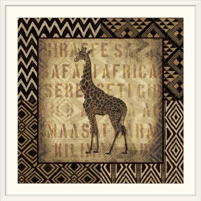 «African Wild Giraffe Border», reproduction d'impression
