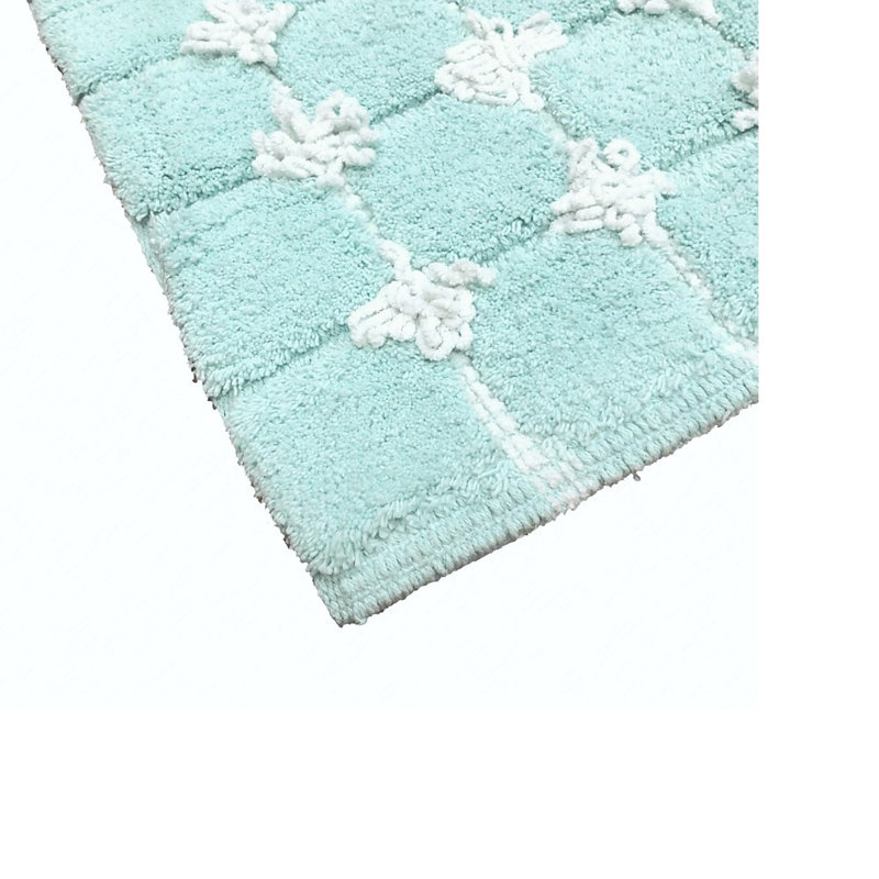Swanley Cotton Non-Slip Bath Rug, Teal
