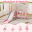 Ensemble de glissade et de balançoire pour enfants 4 en 1, glissade pour tout-petit avec panier de basket et balançoire-124668253