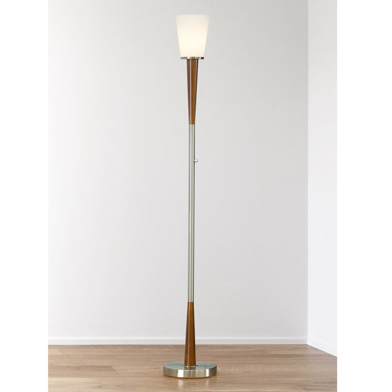 Shirey 72'' Torchiere Floor Lamp, Brushed Nickel