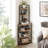 6-Tier Corner Open Shelf Bookcase Wood Rack Freestanding Shelving Unit,Sturdy Stand Small Bookshelf-1061152368