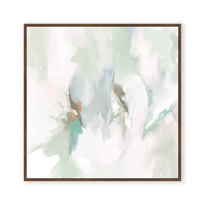 Abstract Coastal Bloom, 36" H x 36" W x 2.375" D, Framed Canvas, Brown