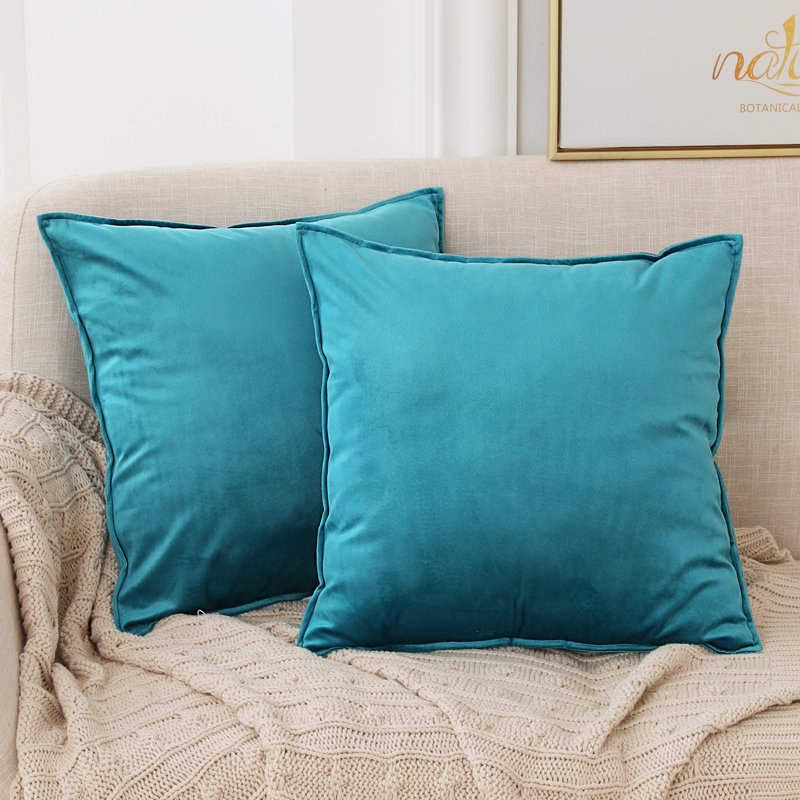Fritch Square Throw Pillow Cover, Turquoise, 50cm H x 50cm W x 1cm D