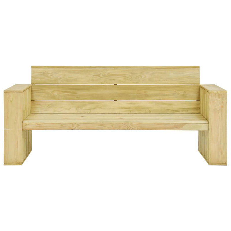 Azra Solid Wood Outdoor Bench, 76cm H x 179cm W x 76cm D