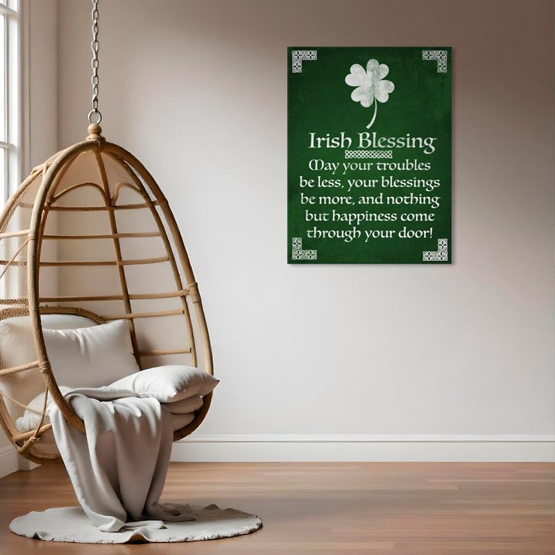 Reproduction d’art sur toile, "Irish Blessing" par Tristan Scott, H 16 po x l 12 po x p 0,75 po