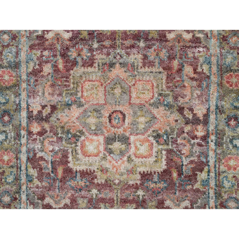 Thrisha One-of-a-Kind 2'7" X 14' New Age Runner Wool Area Rug Red
