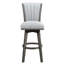 De 2 chaises hauteur bar - Revêtement gris, bois massif, transitionnel, siège pivotant avec revêtement pivotant à 360 degrés, style transitionnel-21946819