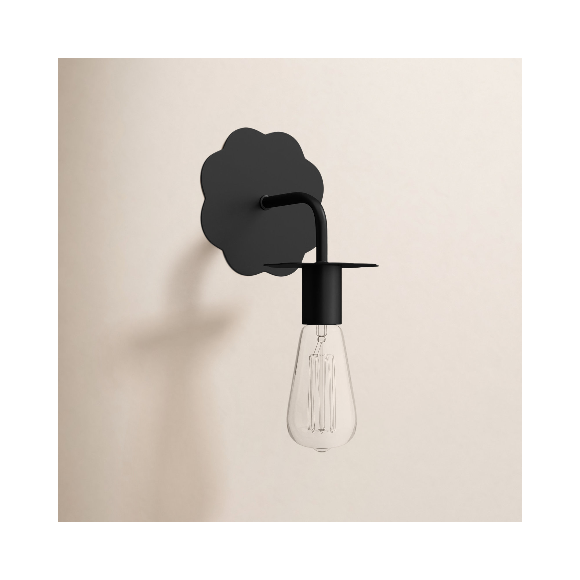 Single Light Dimmable Armed Sconce, Matte Black