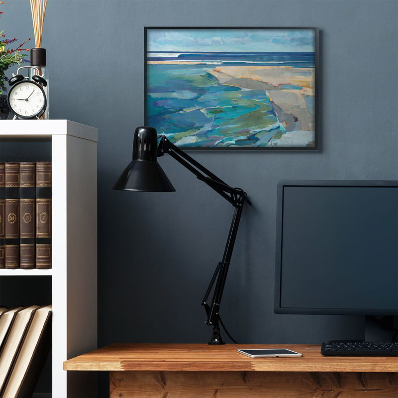Plage abstraite par Tiers et mur - reproduction d'art, Giclée encadrée noir minuit, H 30 po x l 24 po x P 1,5 po