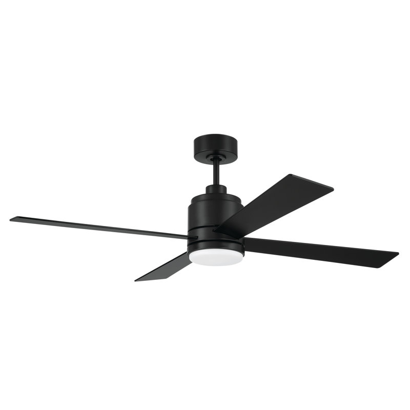 Ventilateur de plafond 4 pales 52 po Craftmade McCoy avec ensemble d'éclairage DEL optionnel et câblé, contrôle de 4 vitesses