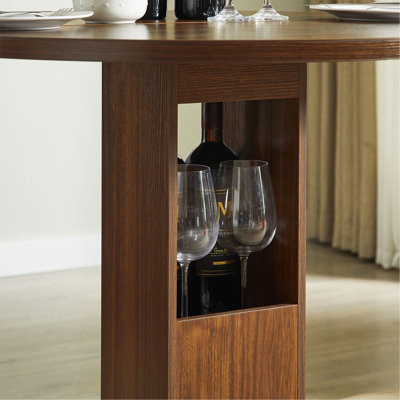 Ensemble de table de bar et de tabouret 3 pièces Ensemble de table de bar rond de 31,5 pouces avec deux tabourets. Bar de salle à manger compact en bois avec repose-pieds en métal. Idéal pour les restaurants, les cafés, les bars, les salons et les petits espaces