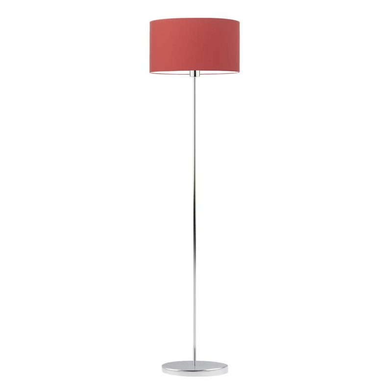 Askel 156cm Traditional Floor Lamp, Red, Chrome