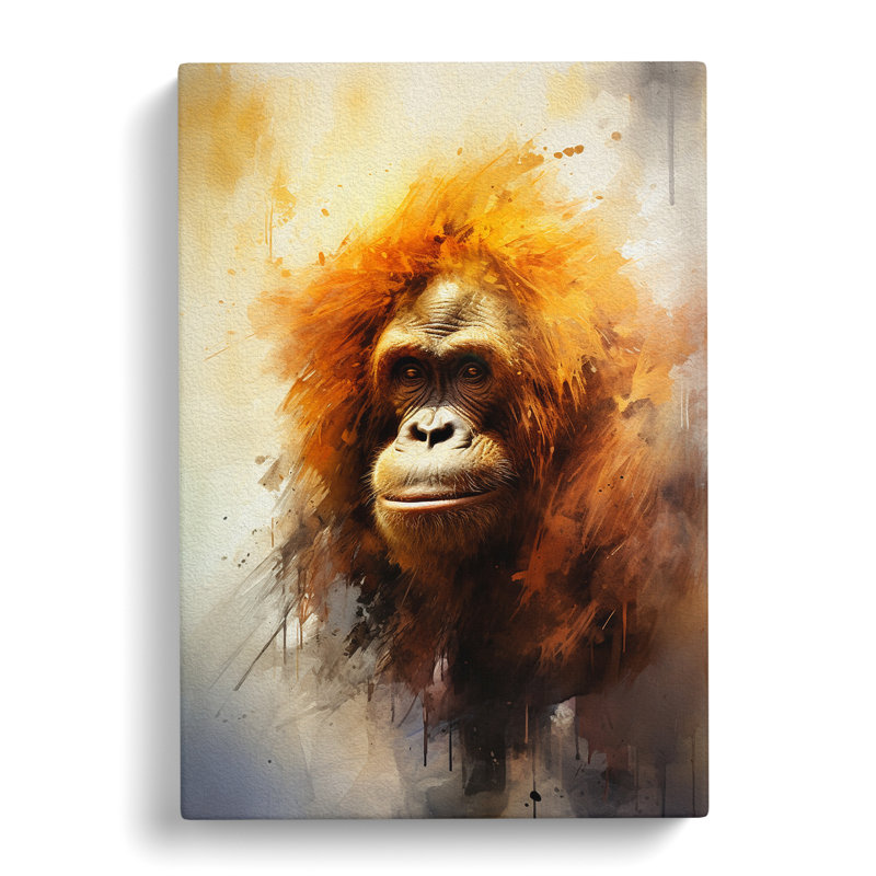 Orangutan Romanticism - Wrapped Canvas, 60cm H x 40cm W x 3cm D