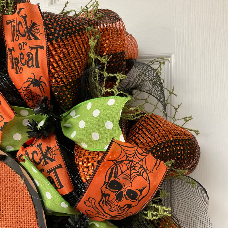 Couronne d'Halloween avec citrouille loufoque
