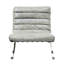  Fauteuil d'appoint pliant en cuir capitonné gris et argent-1044136964