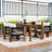 5Pcs Outdoor Acacia Wood Dining Set for 4 with Cushioned Chairs and Patio Slatted Table-91704196