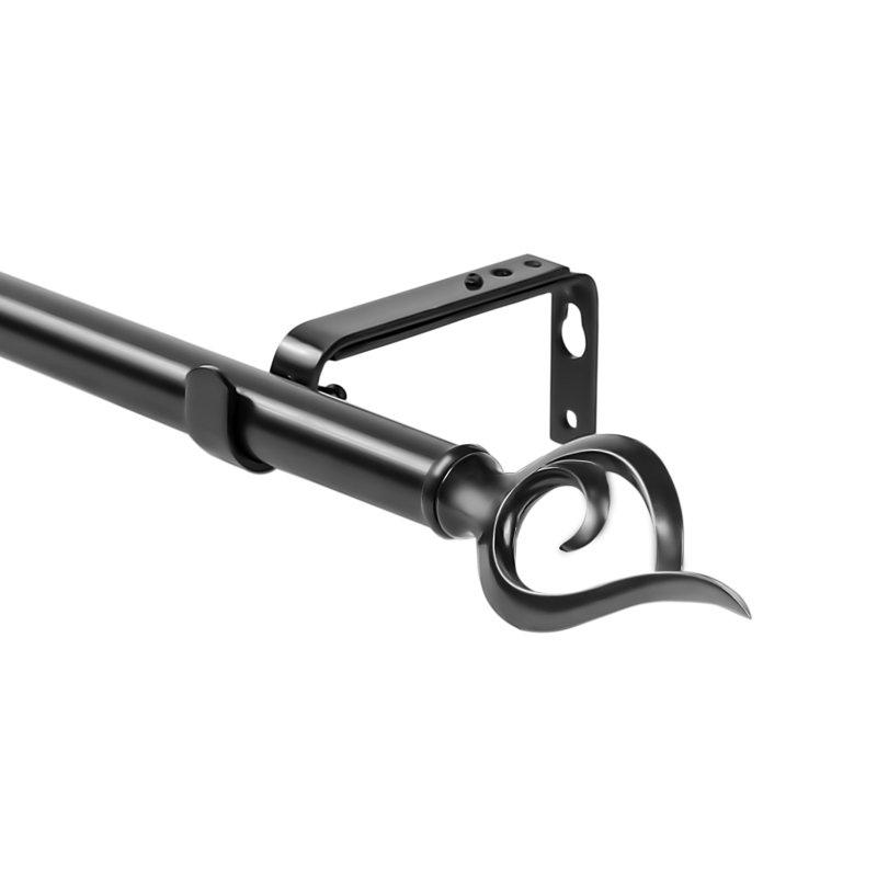 Tringle à rideaux simple Glenva, De 28 po à 48 po de largeur, Noir