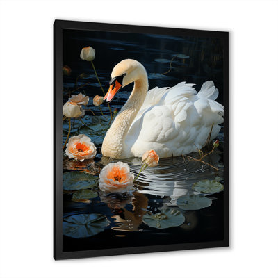 «Peaceful Swans Family I» - Décoration murale animaux cygnes