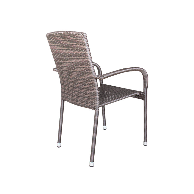 Fauteuil de patio empilable Artorias, Brun