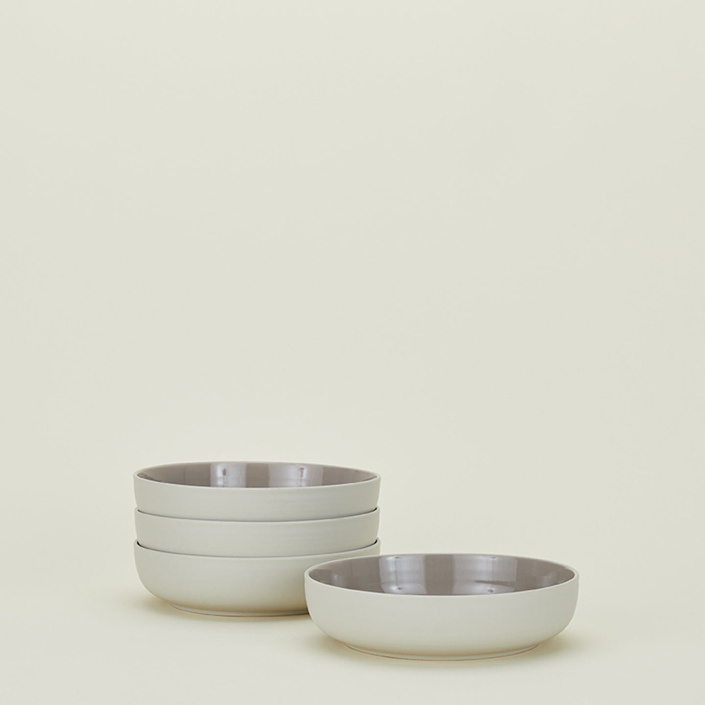Essential Stoneware Dinnerware Set, Light Gray