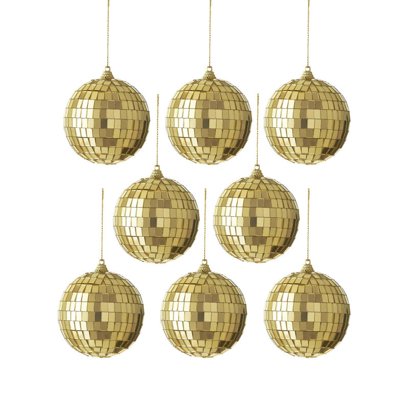 8cm Glass Bauble, Gold