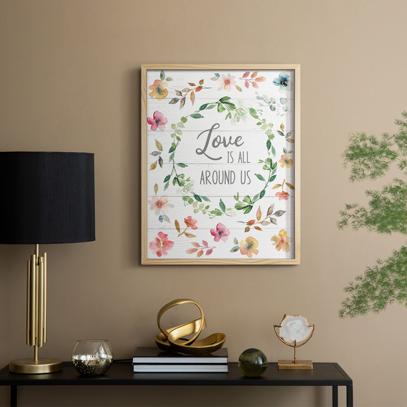 Love is All Around Us Framed Print - Solid Wood