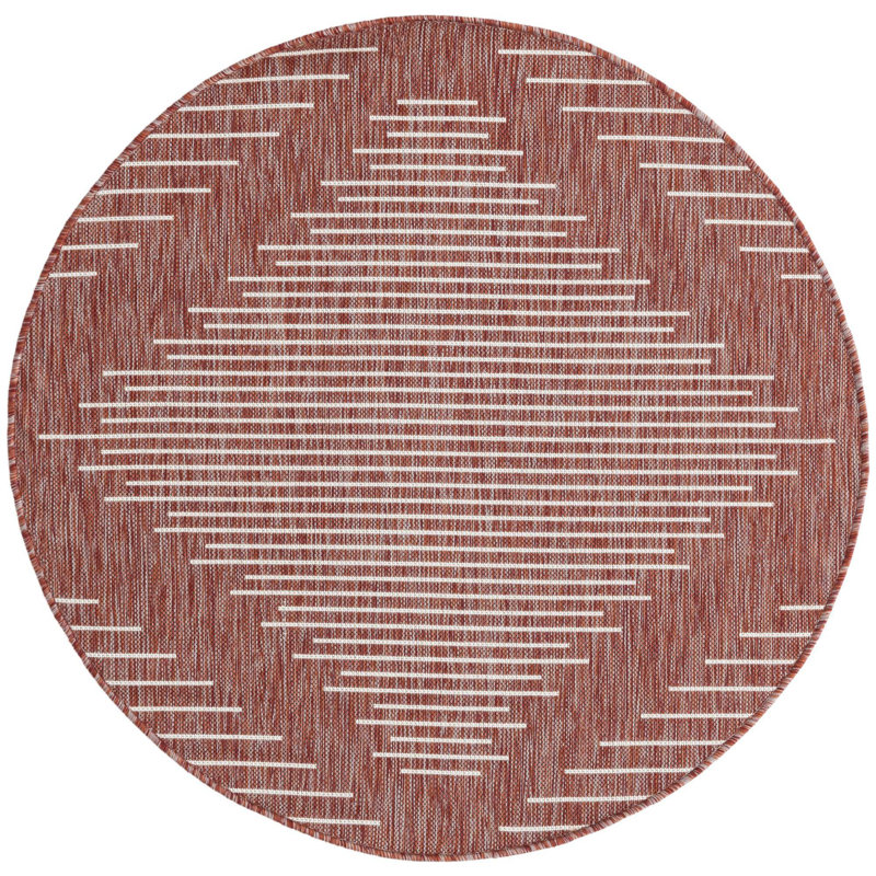 Tapis d'extérieur couleur iris brique, Rond 4 pi