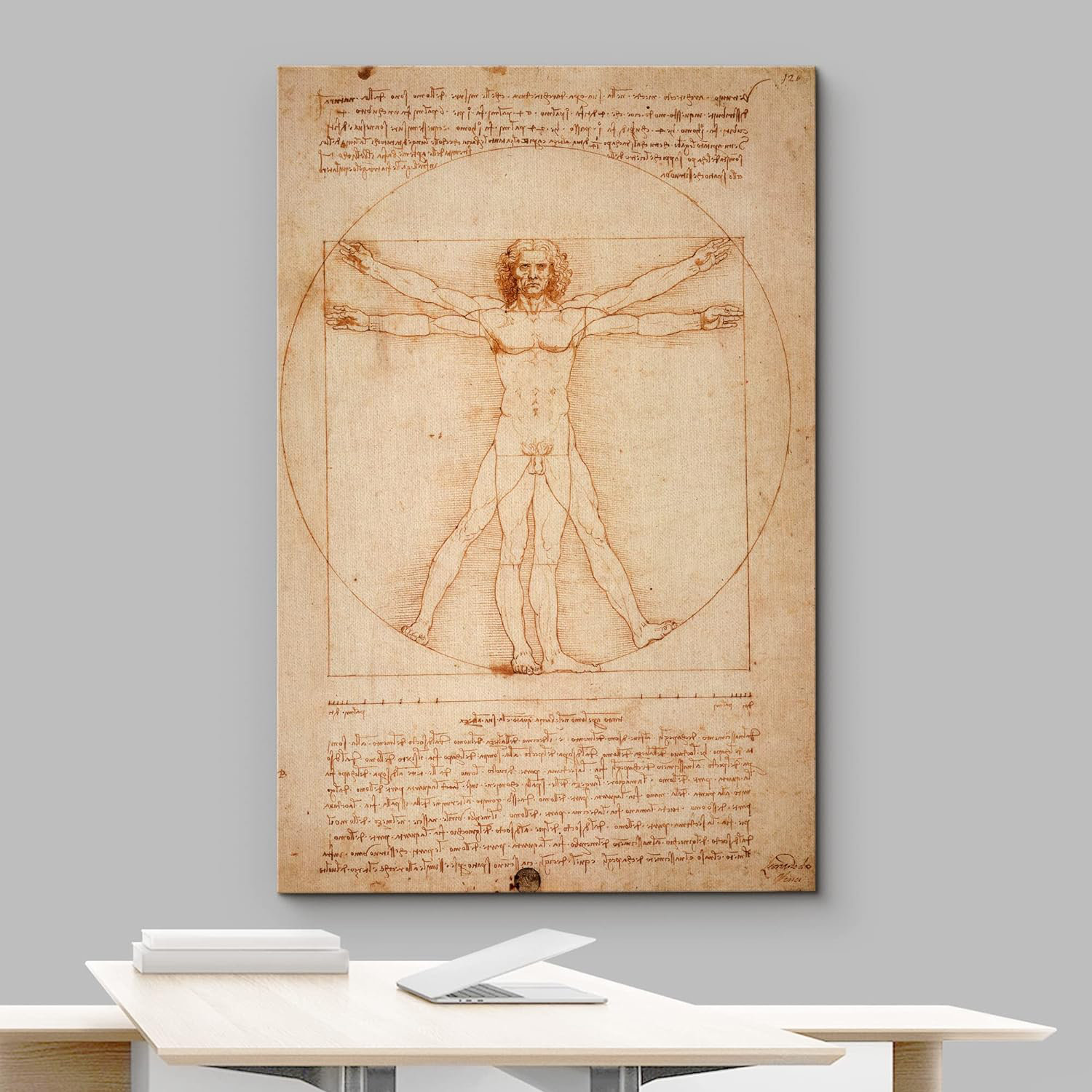 IDEA4WALL Leonardo Da Vinci Vitruvian Man On Canvas by Leonardo Da ...