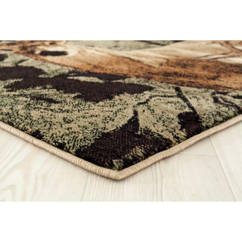 Tapis brun / vert Pippen, Rectangle 1 pi 10 po x 3 pi