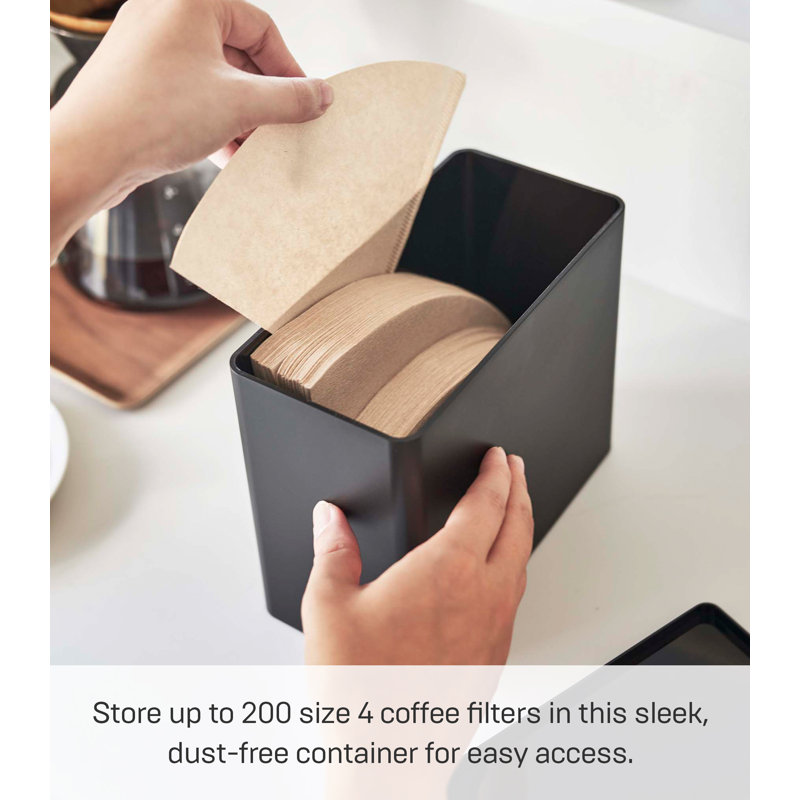 Black Polypropylene Coffee Filter Storage Case with Lid
