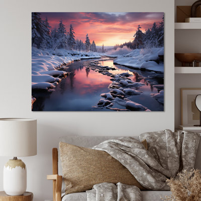 Fuchsia blanc hiver crépuscule I - Paysages, art mural, salon