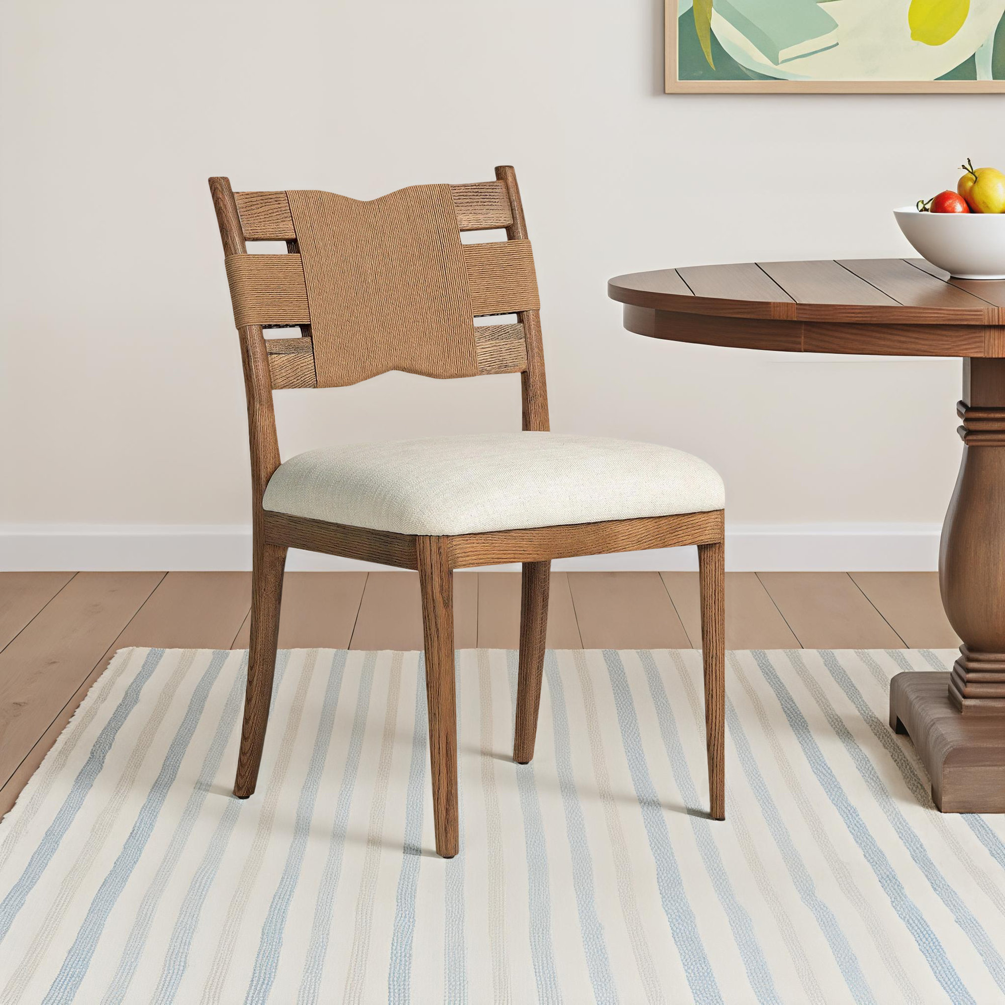 Tova Dining Chair, Light Buff/Natural
