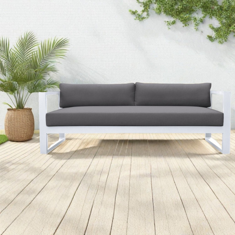 Modern Aluminum Patio Sofas, Durable Gray Weather-resistant For Family Outdoor