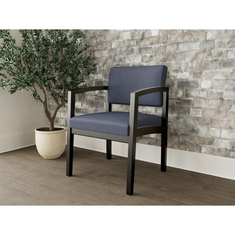 Chaise en bois Lenox, Noir, Plot Line bleu marine