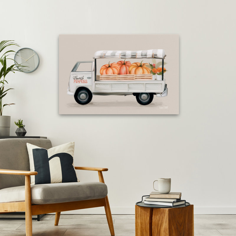 Automne camion citrouille, H 36 po x l 24 po