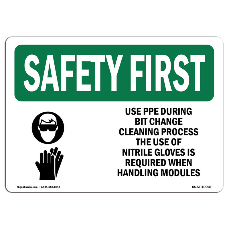 «Safety First Sign», H 12 po x l 18 po x P 0,1 po