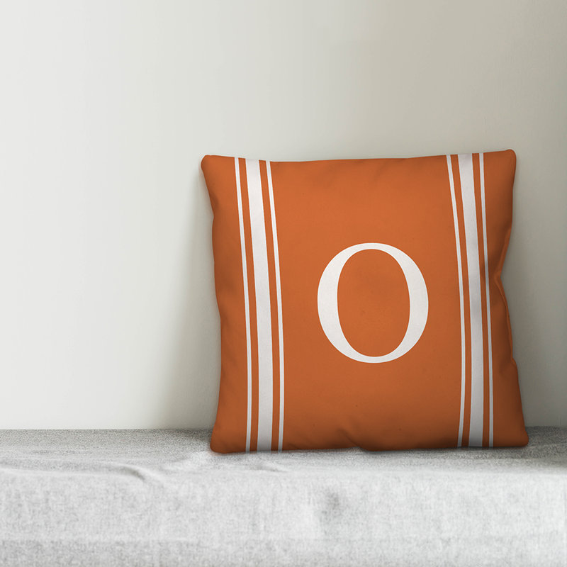 Striped Throw Pillow, O, Orange