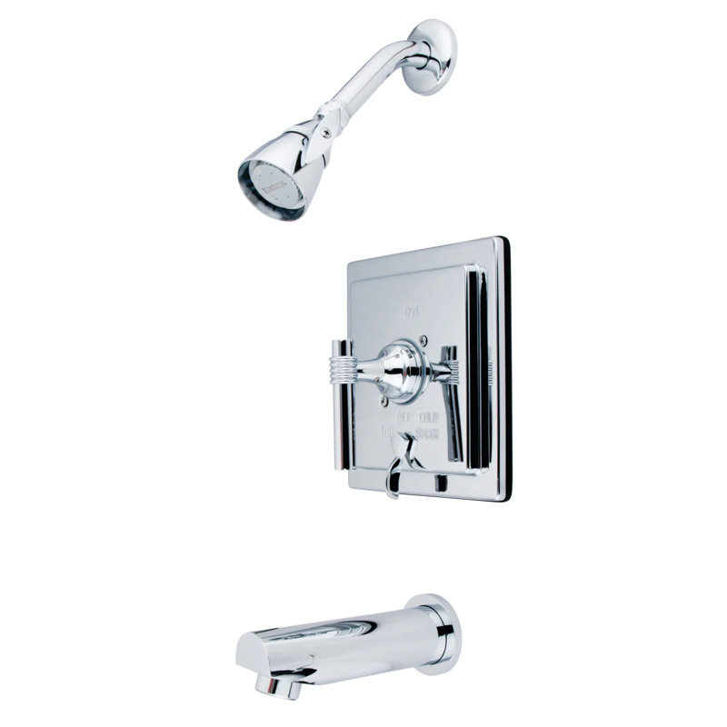 Pressure Balanced Volume Control Tub and Shower Faucet, Polished Chrome