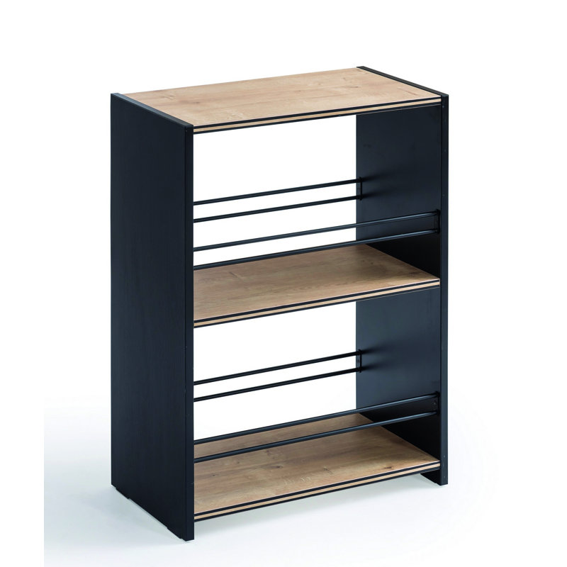 Stylish Black Bookshelf with Soft Closing Doors, 20.5 x 28.3 x 11.0 inches | 100% Melamine Coated Particle Board, Baby/Child Friendly | Numerous Shelves, Wall-Mountable, Self-Assembly Instructions Included