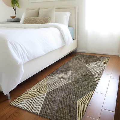 Tapis brun Prisco lavable à la machine de qualité supérieure