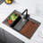 33'' Black Drop-In Single Bowl Workstation 16 Gauge Stainless Steel Topmount Kitchen Sink-69356582-69356583